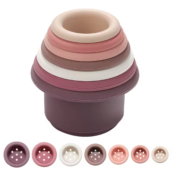 Silicone Stacking Cups Pretend Play
