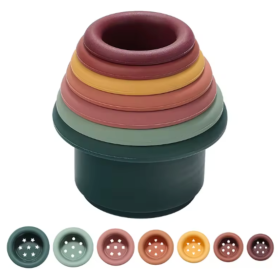 Silicone Stacking Cups Pretend Play