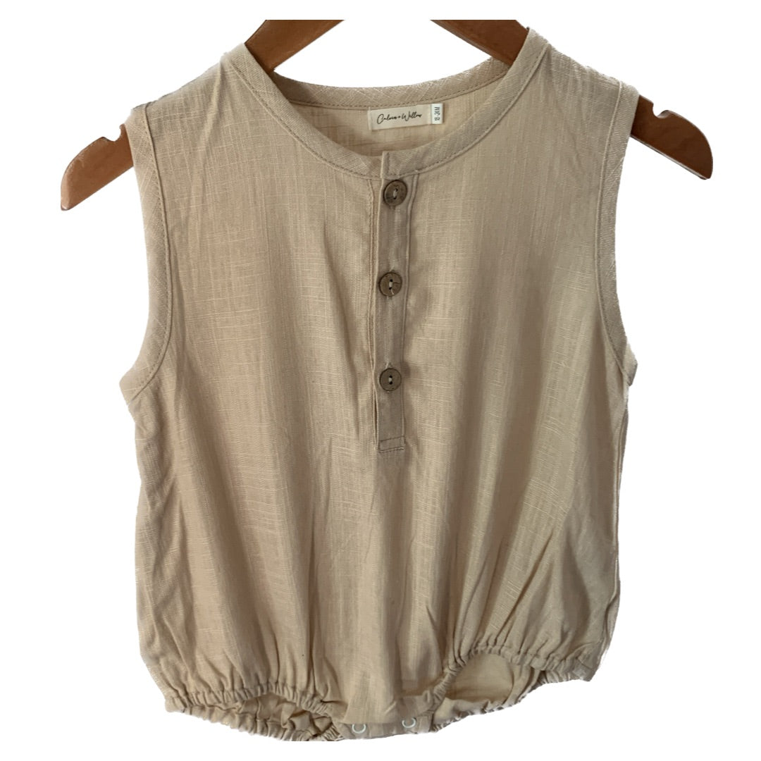 Sleeveless Linen Romper