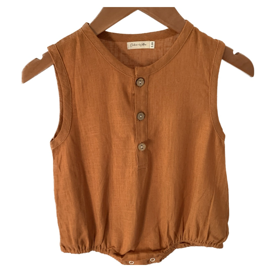 Sleeveless Linen Romper