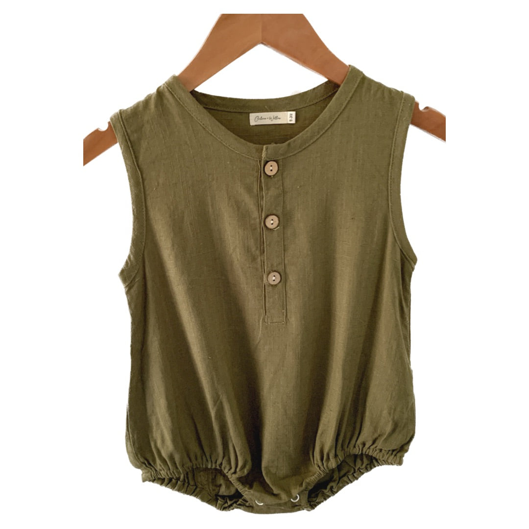 Sleeveless Linen Romper