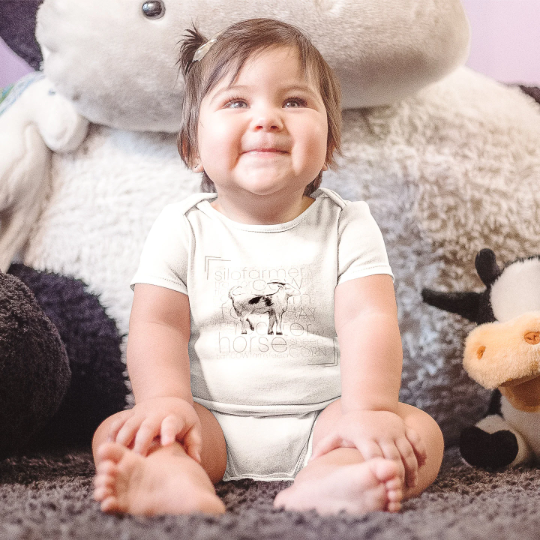 Black and White Sketched Farm Animal Bodysuit and Tee Collection