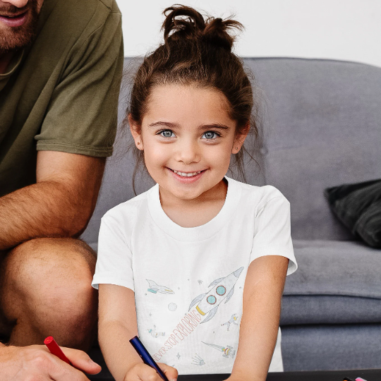 Black and White Space Toddler Apparel