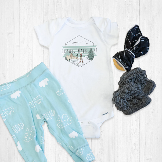 Crawl Walk Ski Tee-Shirt and Onesie Collection