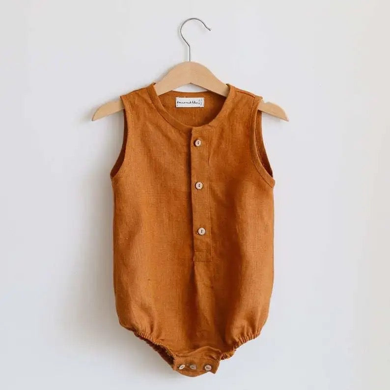Sleeveless Linen Romper