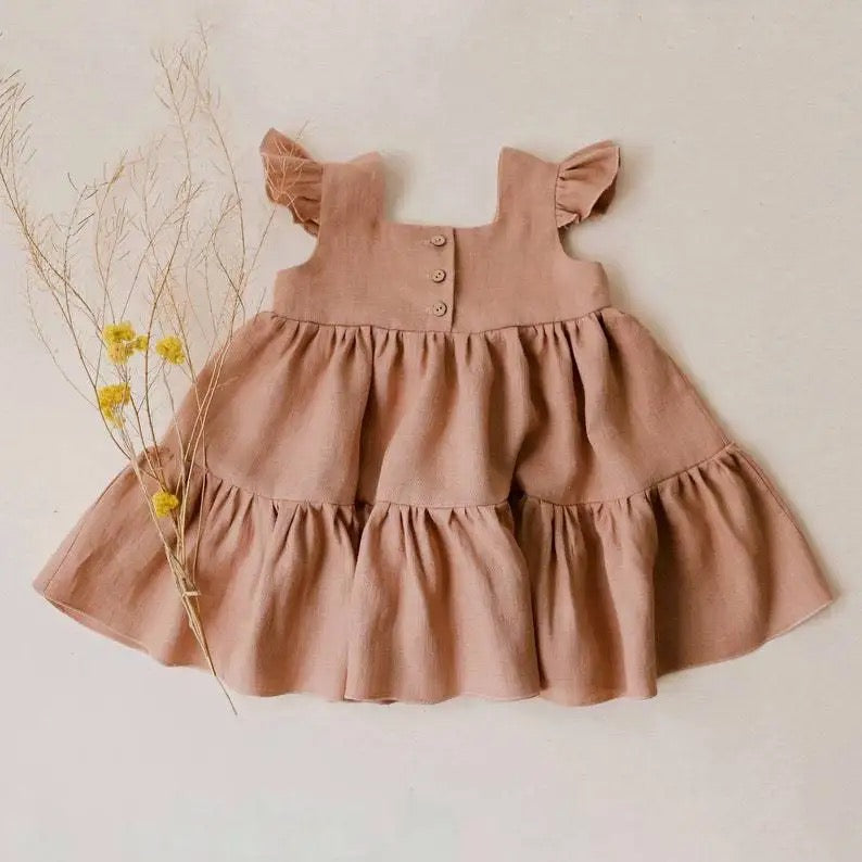 Sleeveless Linen Flutter Dress