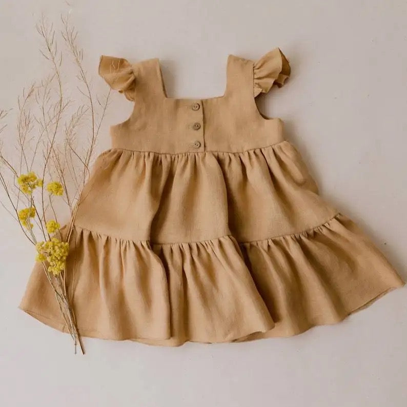Sleeveless Linen Flutter Dress