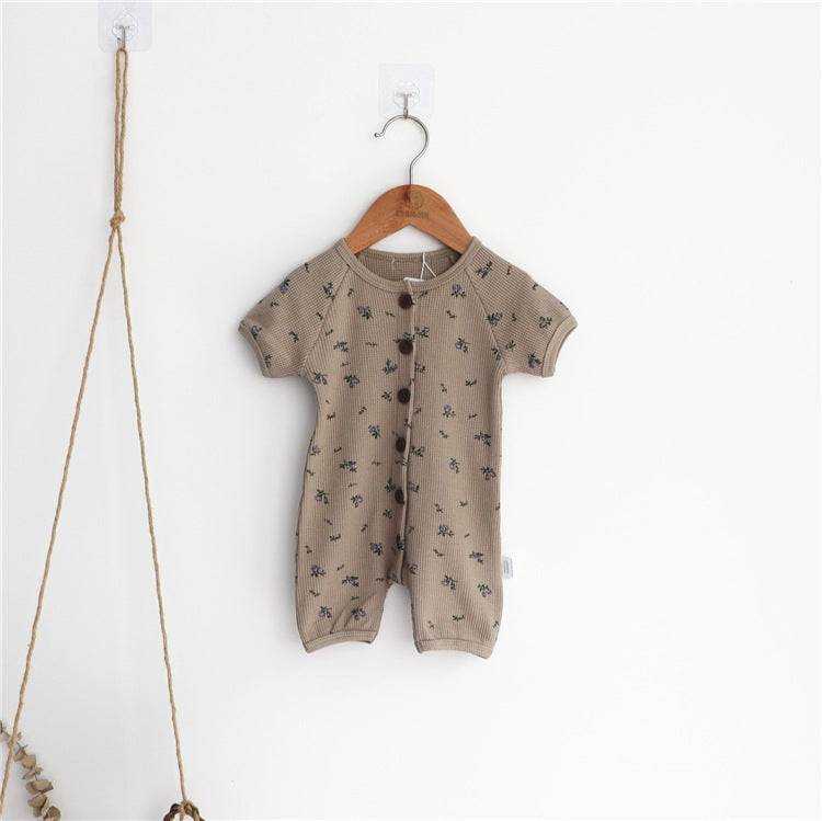 Short-sleeved Waffle Romper