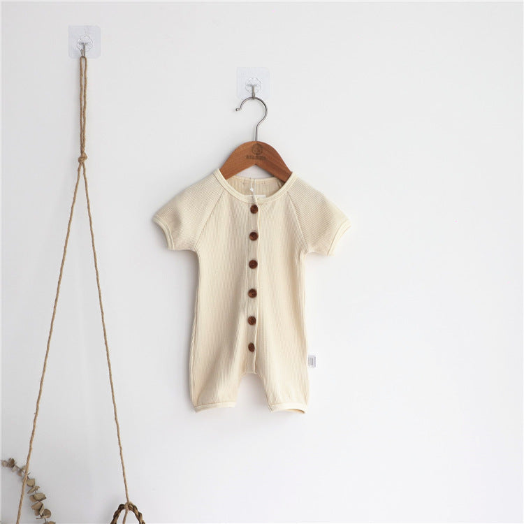 Short-sleeved Waffle Romper