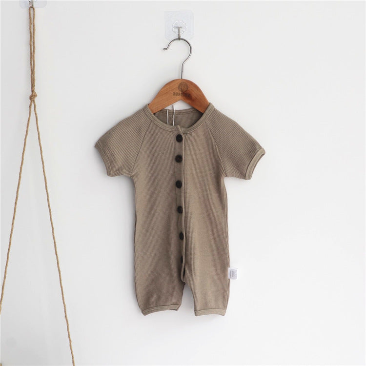 Short-sleeved Waffle Romper