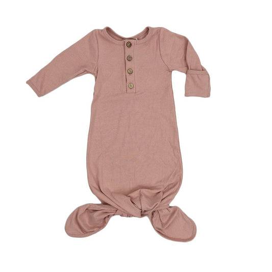 Ribbed Knotted Newborn Gown